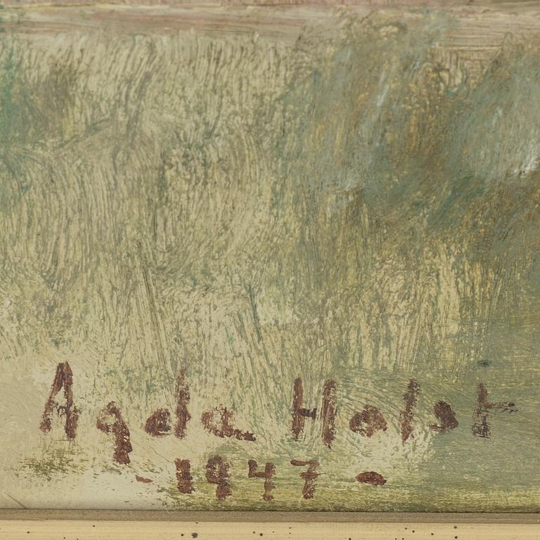 AGDA HOLST, oil on panel, signed and dated 1947.