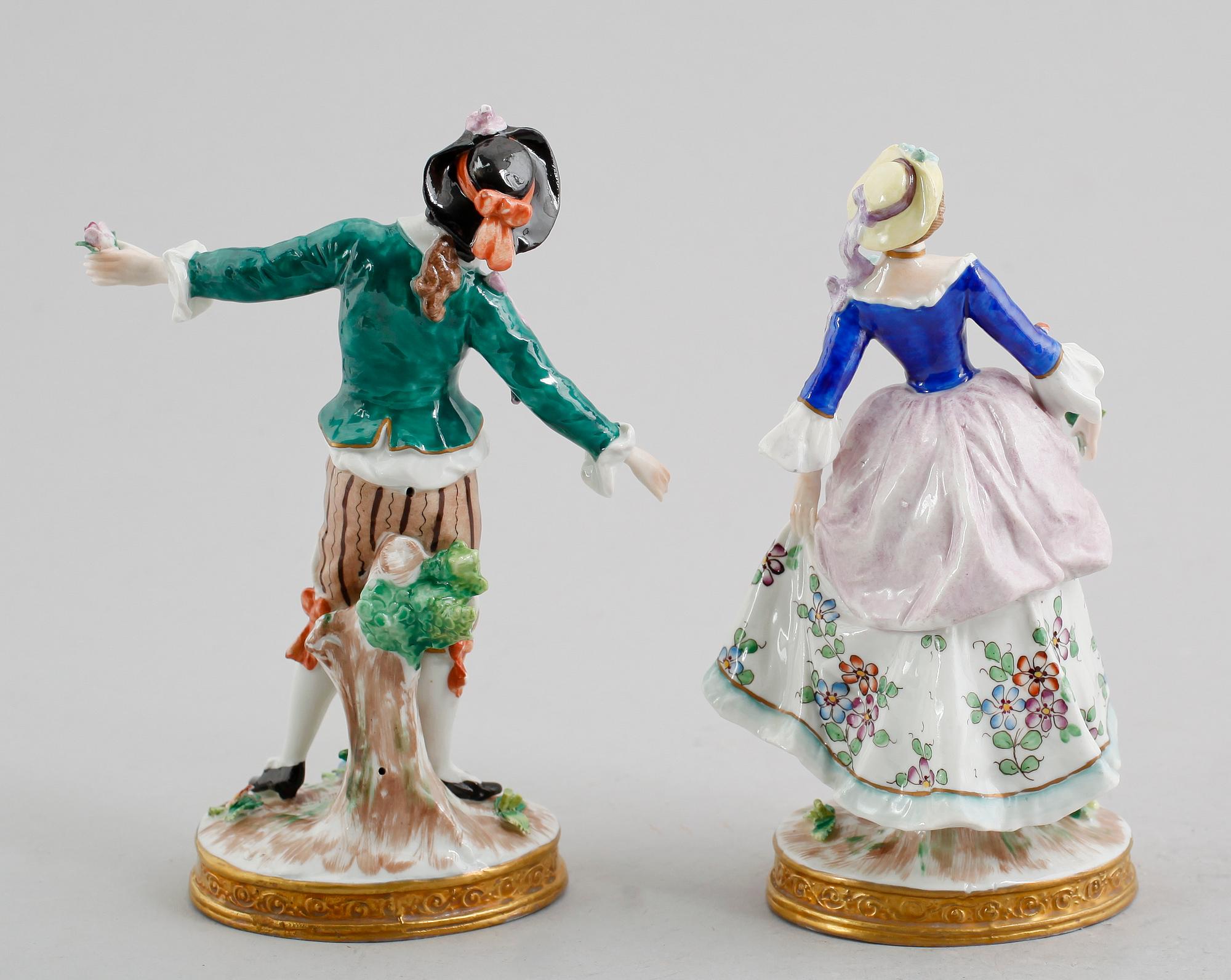 FIGURINER, 2 st, porslin, Sitzendorfer Porzellanmanufaktur, Tyskland.