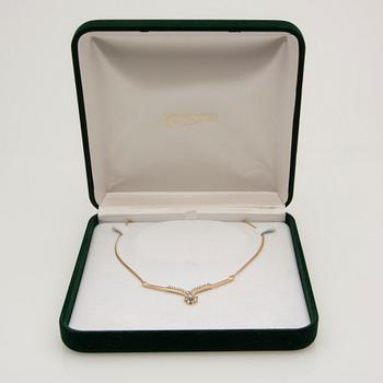 HALSSMYCKE, briljantslipade diamanter, 14K guld.