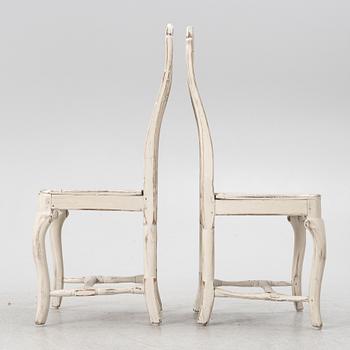 A pair of late Baroque chairs, 18th century.
