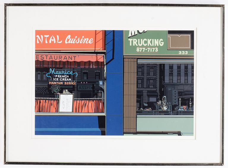 Richard Estes, silkscreen in colours, 1972, signed 58/75.