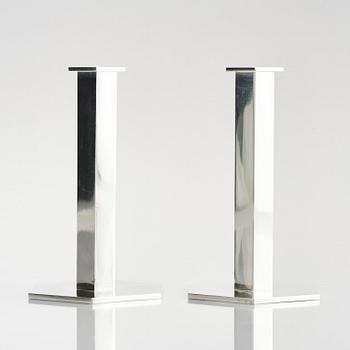 Wiwen Nilsson, a pair of sterling silver candlesticks, Lund, Sweden, 1973-1974.