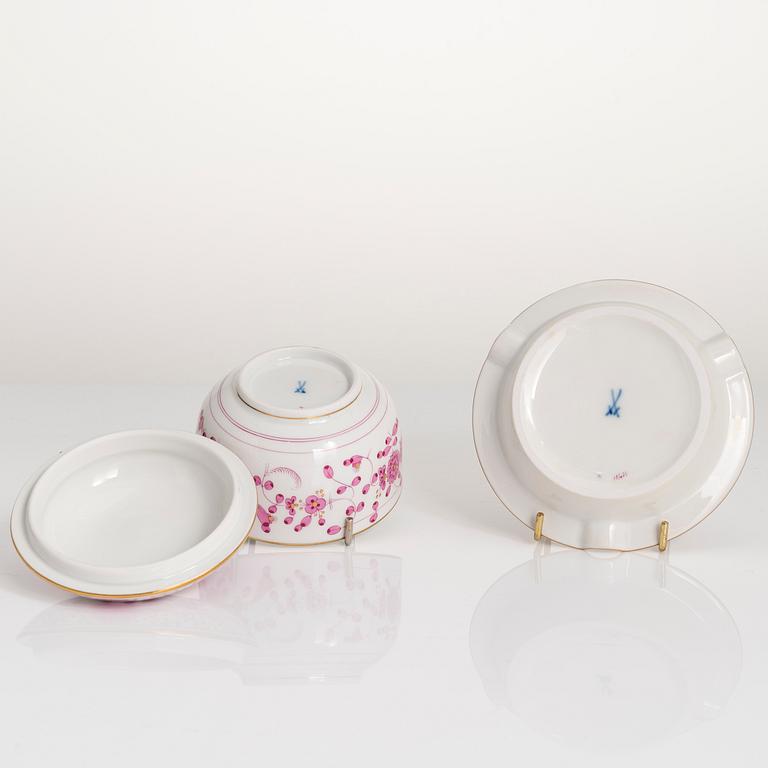 MAT- OCH KAFFESERVIS, 77 delar, porslin, Meissen, "Indische malerei", 1900-talets andra hälft.