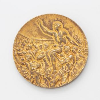 Guldmedalj, Olympiska Spelen London 1948, förgyllt silver, John Pinches Ltd, London.