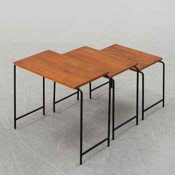 a mid 20th century 3-part coffee table.