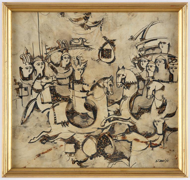 Sadegh Tabrizi, Figure scene with horses.