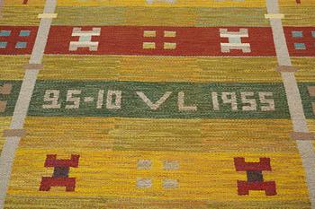 Agda Österberg, matto, flat weave, ca 335,5-338 x 182,5 cm, woven 25-10 VL 1955 and AÖ.