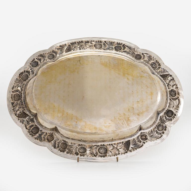 A silver salver, maker's mark of Axel Salomonsen, Copenhagen Denmark, 1933-1977.