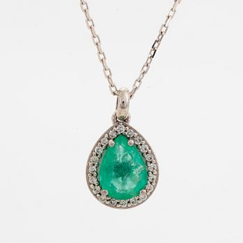 Emerald and diamond necklace.