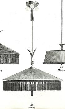 Harald Notini, a Swedish Grace ceiling lamp model "6312", Arvid Böhlmarks Lampfabrik, Stockholm, 1920s-30s.