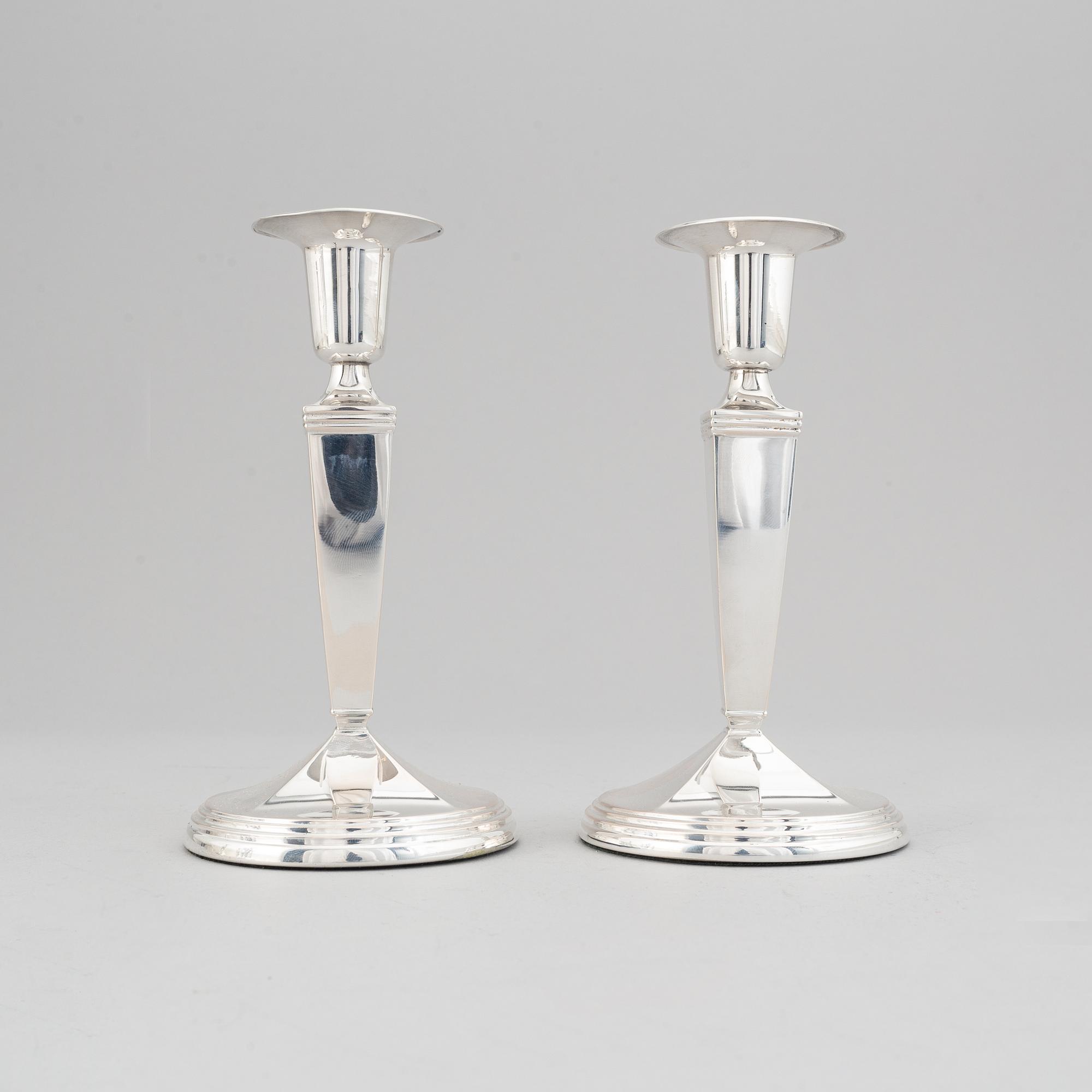 Seven silver candlesticks, GAB, Stockholm, 1957-66.