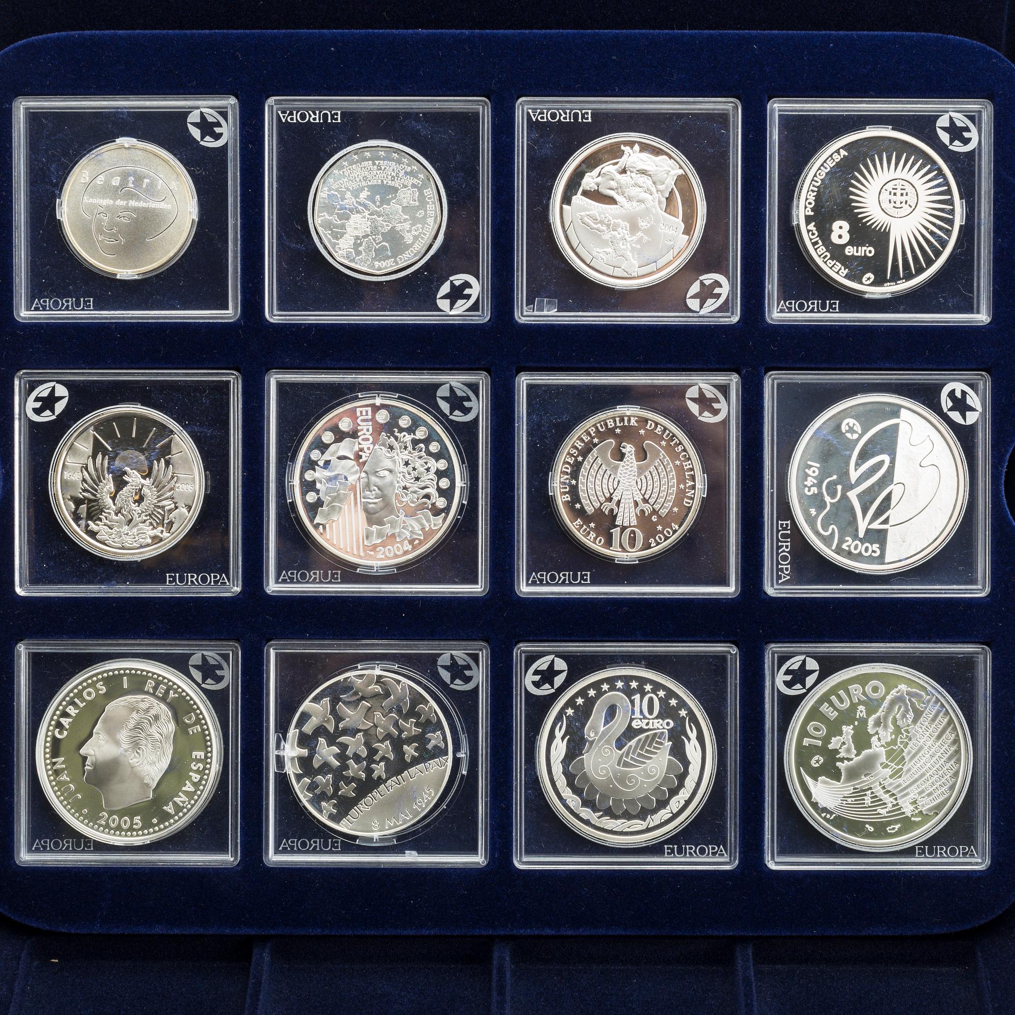MINNESMYNT, 12, st, silver "Europa" Officiella Europamynt.