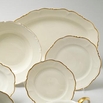 98 pieces of porcelain tableware partly from KPM in Germany, model "Royal Ivory", around the mid 20th century.