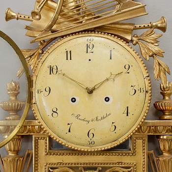 VÄGGPENDYL. Sengustaviansk, Per Henrik Beurling, verksam 1783-1806 i Stockholm.