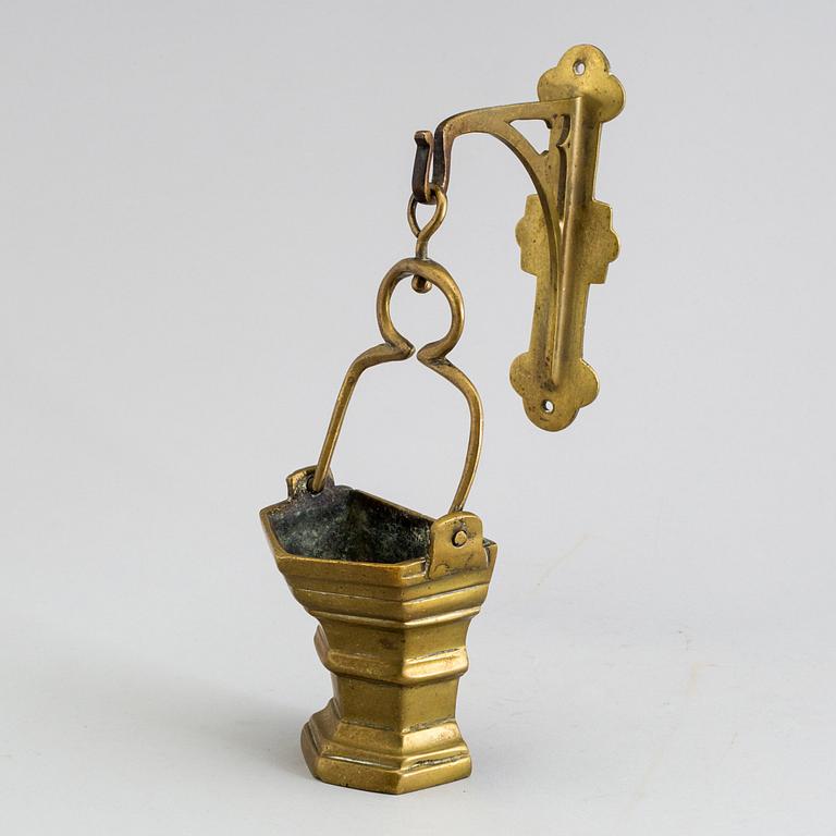 A BRONZE HOLY WATER HOLDER, 18th/19th century.