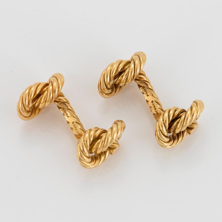 A pair of 18K gold cufflinks Hermès design Georges L'Enfant.