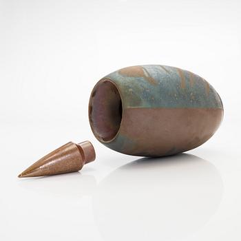 Inkeri Leivo, vas med lock, keramik, signerad Inkeri Leivo Arabia.