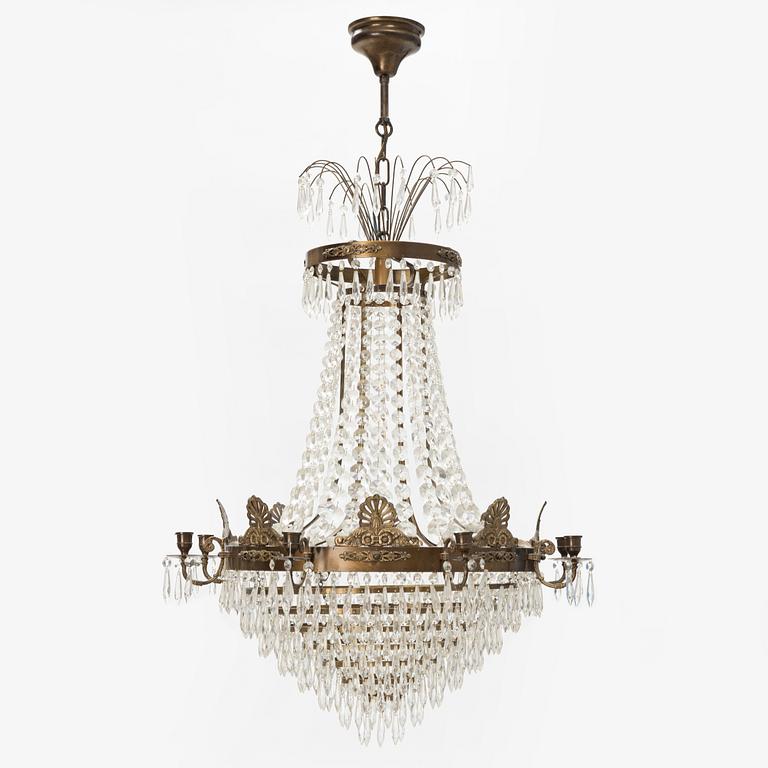 An Empire style chandelier, late 20th century.