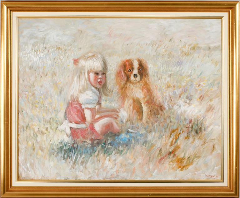 OKÄND KONSTNÄR, olja på duk, sign Lourak och dat 91.