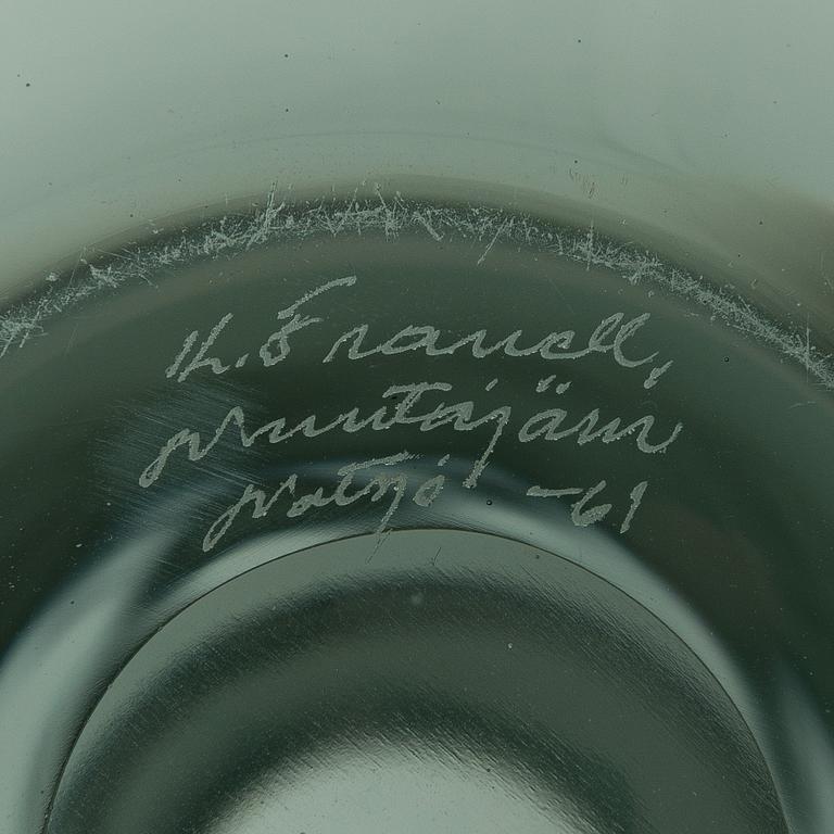 Kaj Franck, karahvi, "Kremlin kellot", lasi, signeerattu K. Franck, Nuutajärvi Notsjö -61.