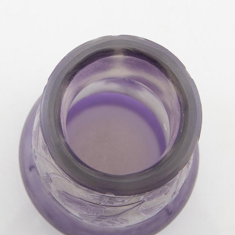 Karl Lindeberg, vase, Kosta Art Nouveau signed.