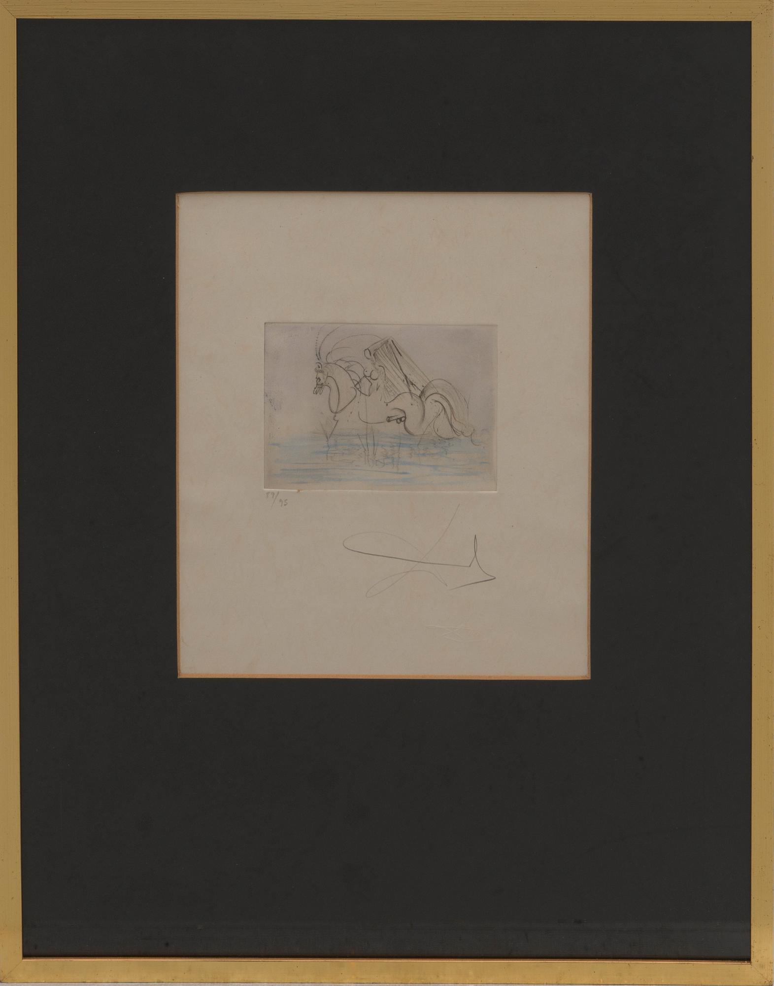 SALVADOR DALÍ, käsinväritetty etsaus, signeerattu ja numeroitu 89/95.