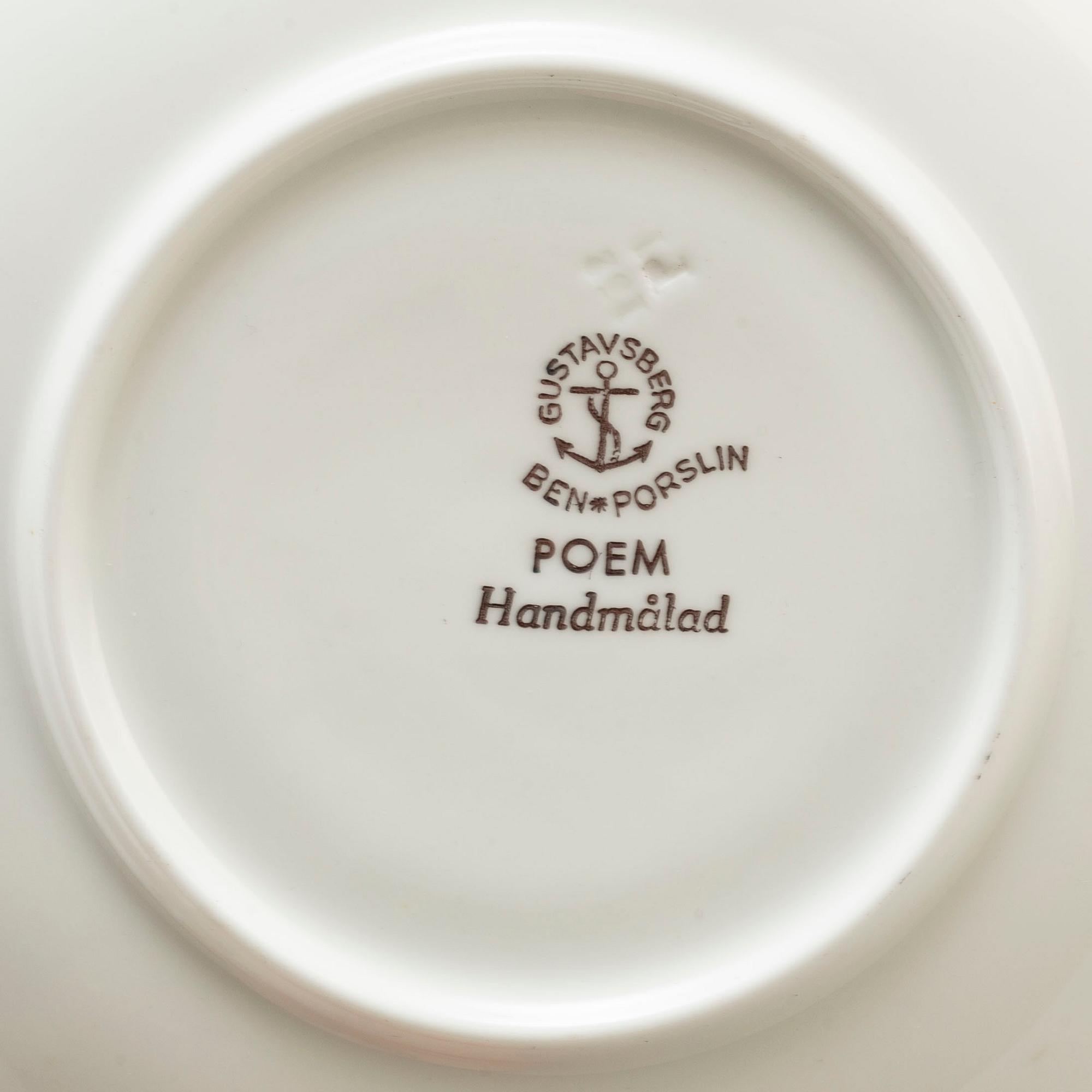 a set of 12 'Poem' teacups by Gustavsberg.