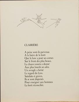 WIFREDO LAM, färglitografi. "Clairiére".  Numrerad XV/L och signerad.