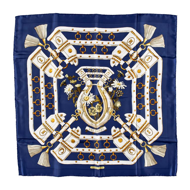 A silk scarf by Hermès, "Aux Champs".