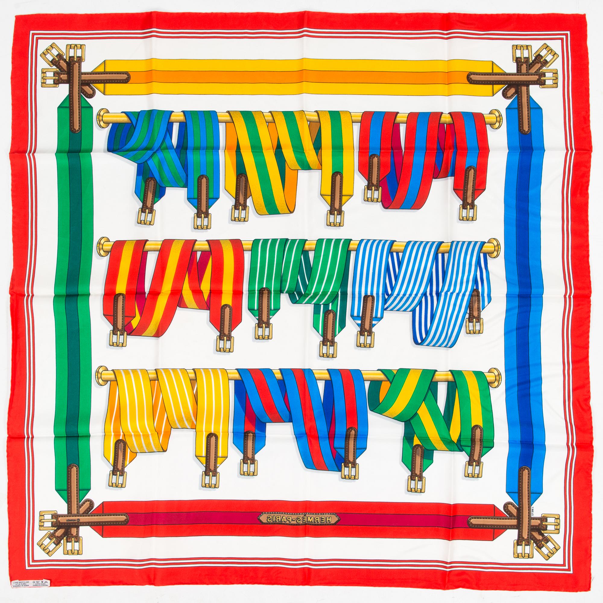 Hermès, A 'Sangles' silk scarf.