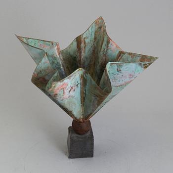 TAGE ANDERSEN, blomkruka, patinerad koppar, Danmark, 1980/90-tal.