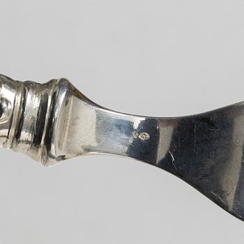 Fiskbestick, 16 st, silver, "Sachsisk", svensk importstämpel.