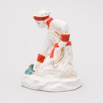 A Russian porcelain figurine from the Leningrad Porcelain Factory LZFI, Soviet Union.