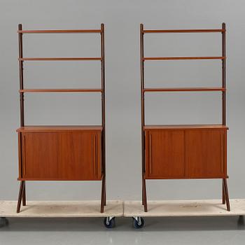 BOKHYLLOR, ett par, teak, 1950/60-tal.