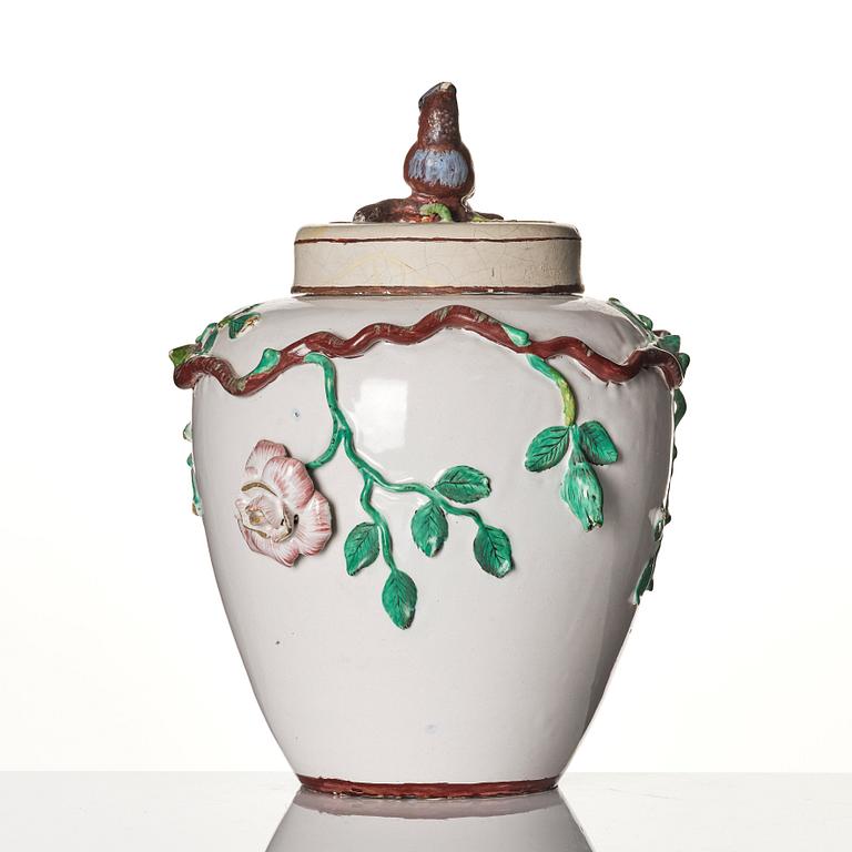 A Swedish Marieberg faience vase, second part of the 18th Century.