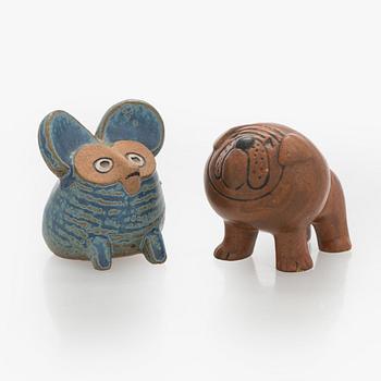 Lisa Larson, a set of two ceramic figurines, Gustavsberg, Sweden.