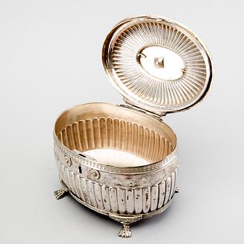 A Swedish 19th century silver sugerbowl mark of G Folcker Stockholm 1828 weight 732 gr.