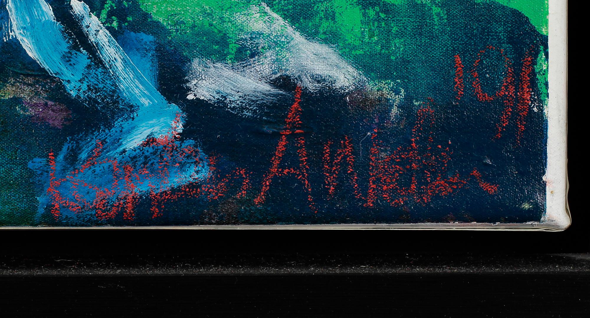 OKÄND KONSTNÄR, olja på duk, otydligt signerad och daterad -91.