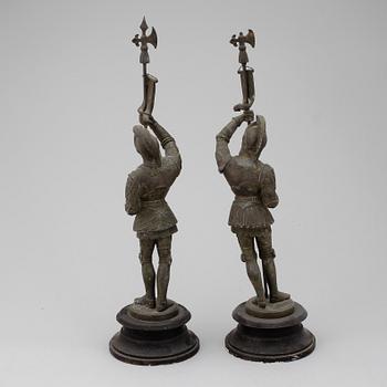 SKULPTURER, ett par, metall, 18/1900-tal.