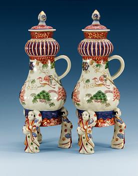 1589. A pair of Japanese style 'Samson' samovars with covers, France, ca 1900.