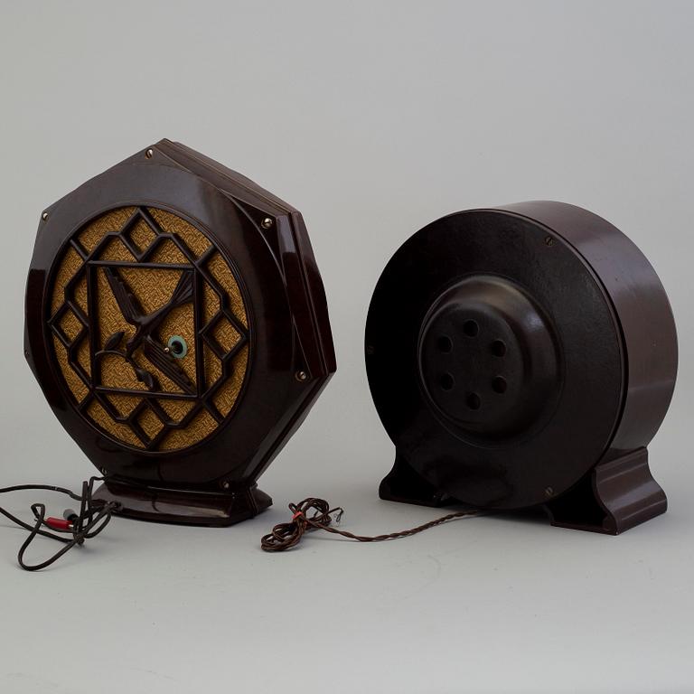 RADIO/HÖGTALARE/MIKROFON, 6 delar, 1900-talets första hälft.