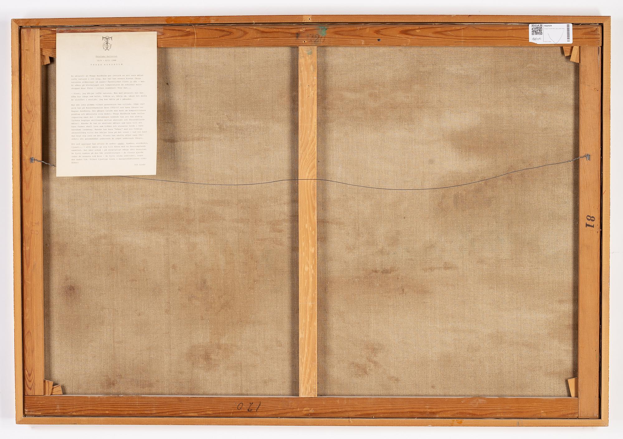 Thage Nordholm, olja på duk, signerad.