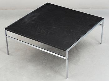 A Preben Fabricius & Jørgen Kastholm slate top and steel sofa table, BO-EX, Denmark.