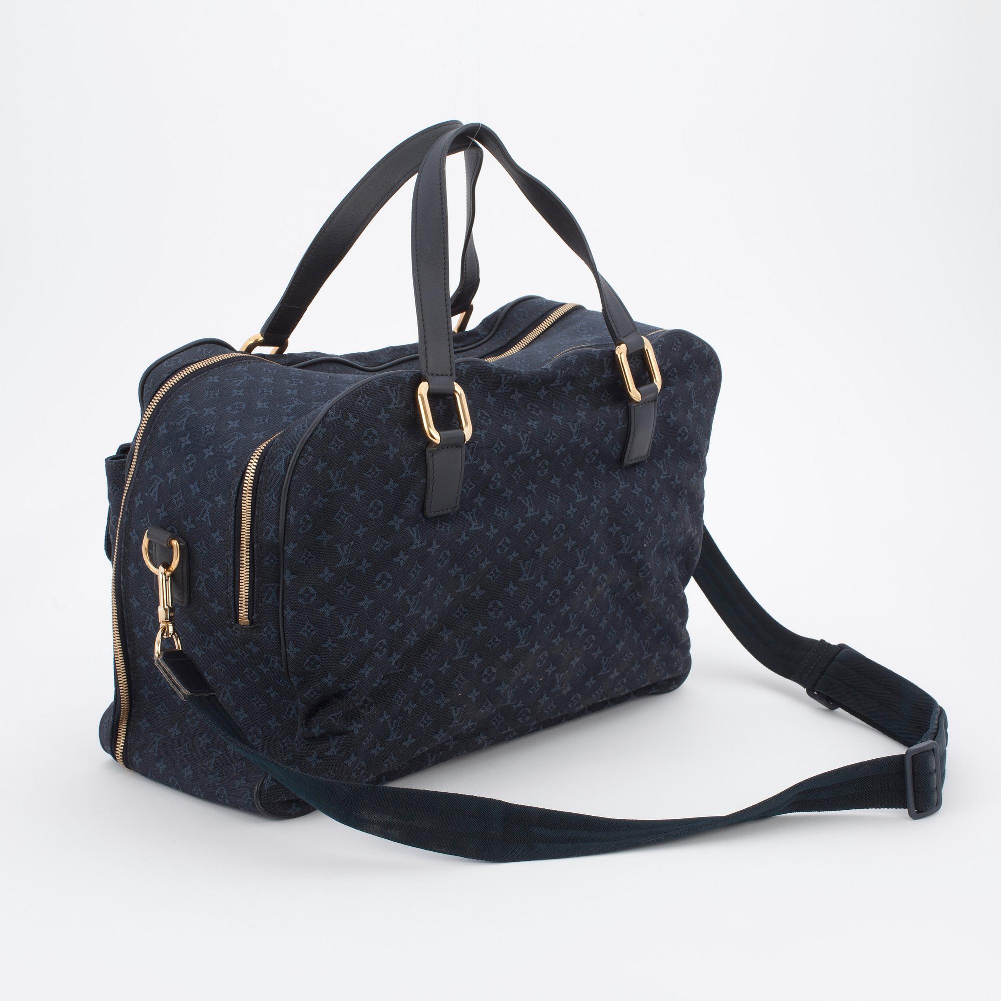 LOUIS VUITTON a blue lin weekednbag, "Lin Claudine".
