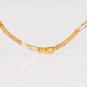 BJÖRN WECKSTRÖM, HALSBAND "Cimignano", 14K guld, platina. Lapponia 1991.