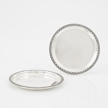 Coasters, 12 st, silver, GAB, Stockholm 1951.