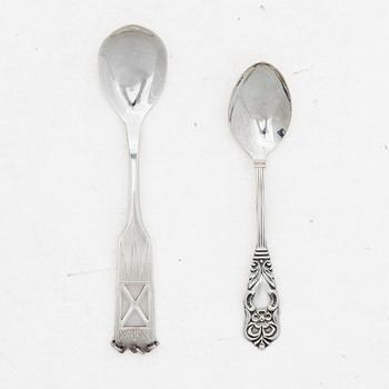 Coffee and mocha spoons, 12+6 pieces, silver, Alton Guldvaru Ab, Falköping, 1959–1967.