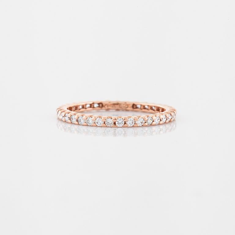 A brilliant cut diamond ring.