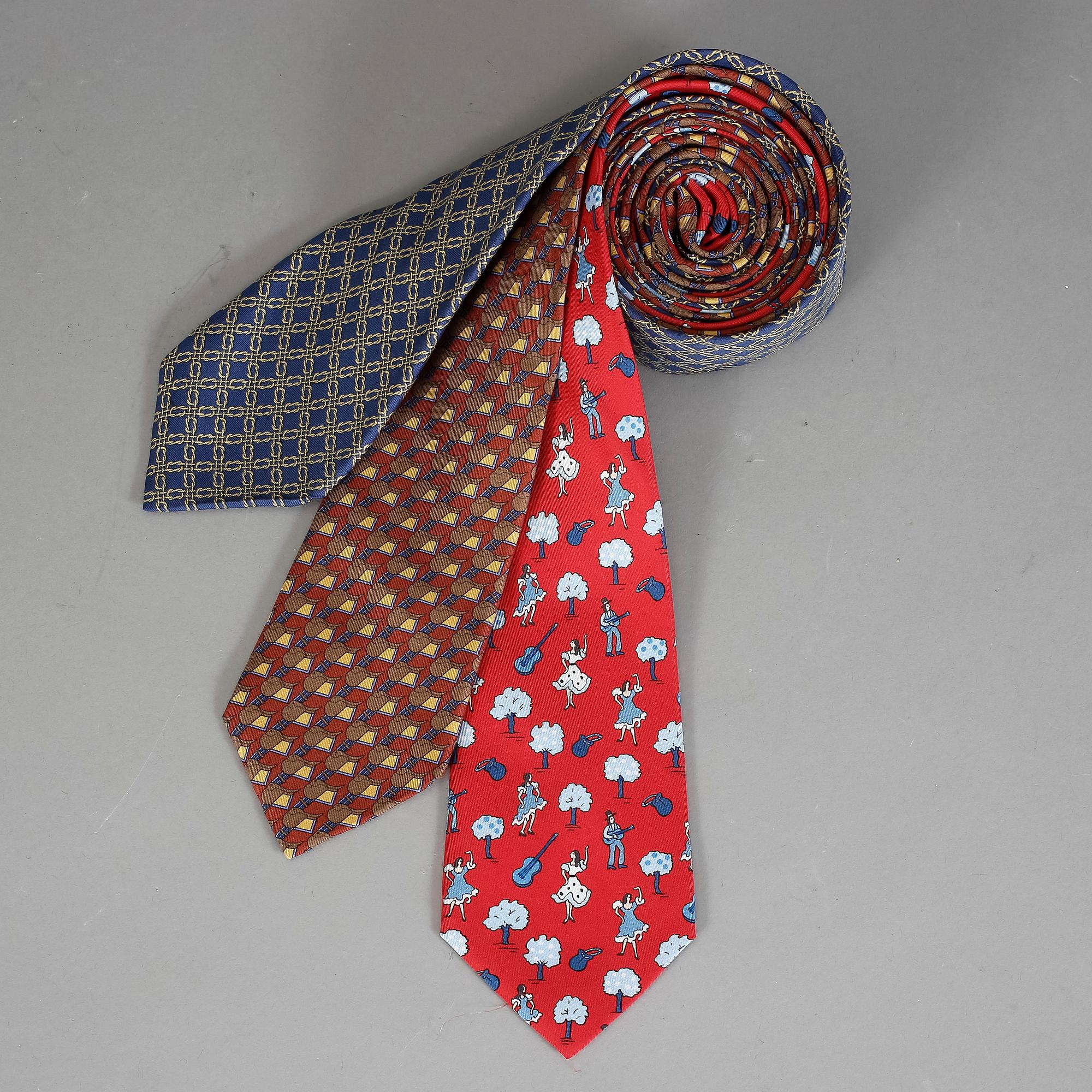 SLIPSAR, 3 st, siden, Hermès.