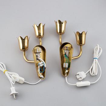 A pair of mid 20th century "Tulip" wall lights, design Fog & Mørup, Denmark.